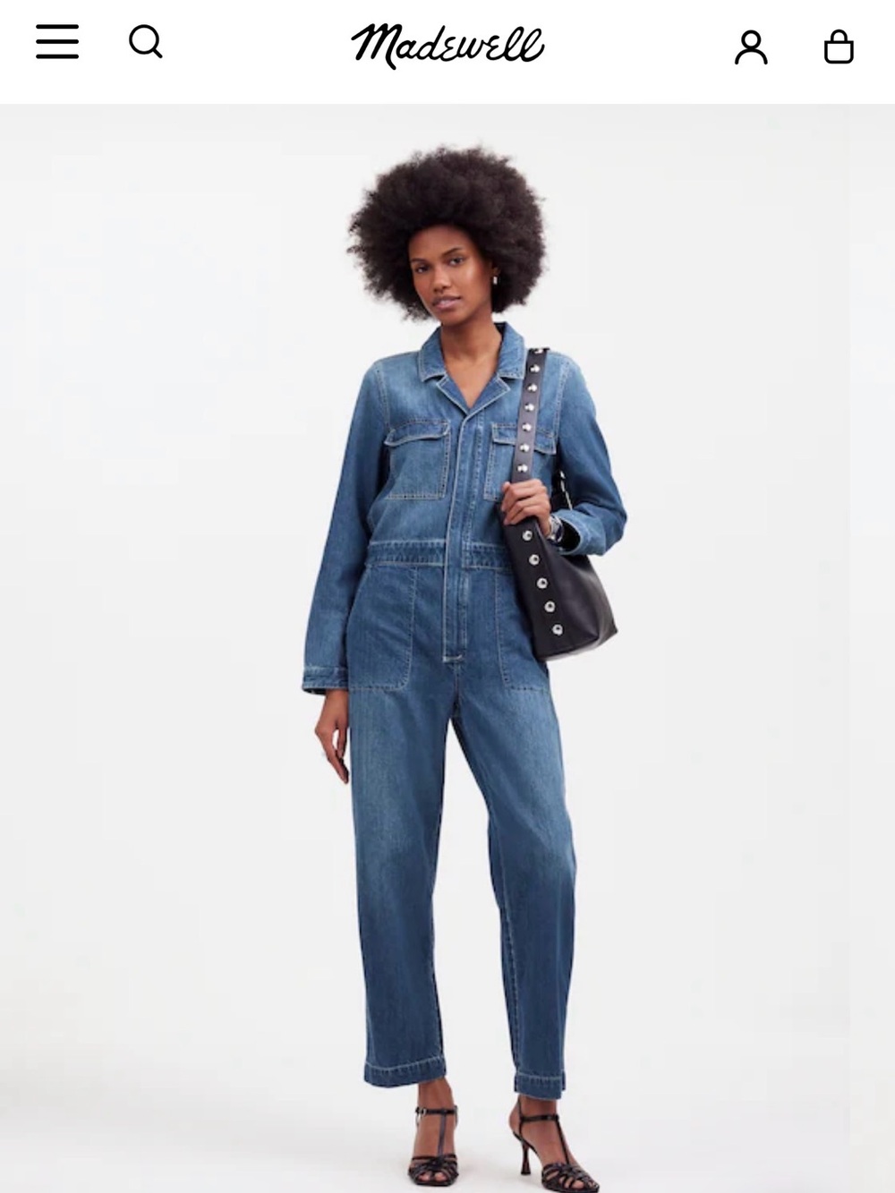 Madewell Utility Coveralls Jumpsuit Blue Denim Size XS Retail $178.00